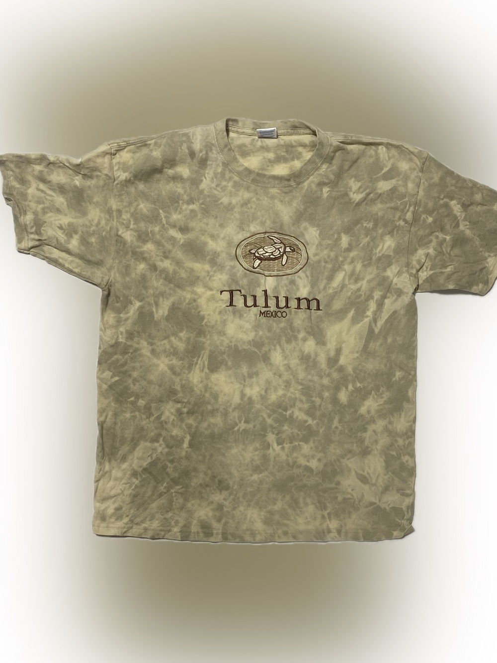 Ulu Olive Tie-Dye Tulum Embroidered Short Sleeve Tee